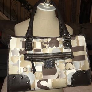 Tous Cream and Brown Shoulder Bag
